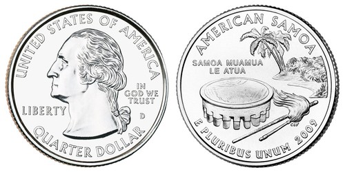 2009 P&D America Samoa US Territories coins U.S. mint rolls Money State Quarters - Picture 1 of 3