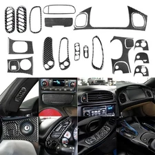 18Pcs Real Carbon Fiber Interior Full Set Trim For Chevrolet Corvette C5 1998-04