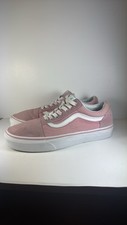 Women's Size 6 Vans Old Skool Pink White Low Top Sneakers