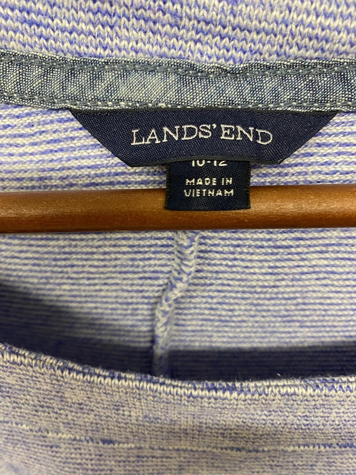 Lands End Jumper top Womens 10-12 Blue 100% Cotton UK Size 10-12 (E22) - Image 2 of 4