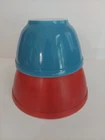 Vintage Pyrex Nesting Mixing Bowl  1 1/2 1.5 Qt Primary Red 402 And Blue 5.5"