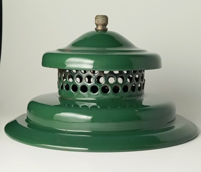 #ad VTG 1962 Coleman Green Porcelain Ventilator Hood amp; Nut From Model 220E Lantern $19.99
