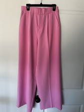 Elie Tahari Pink Pleated Wide-Leg Dress Pants Women s High Rise Pockets