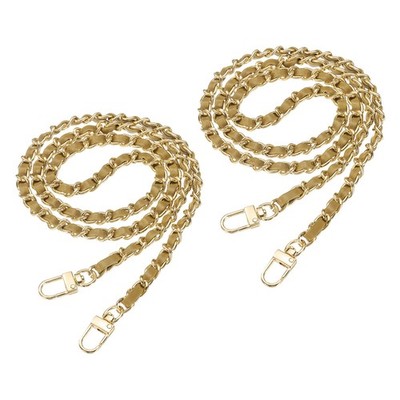 Bag Chain 43\'' with Buckle 2Pcs (Light Brown, Gold)