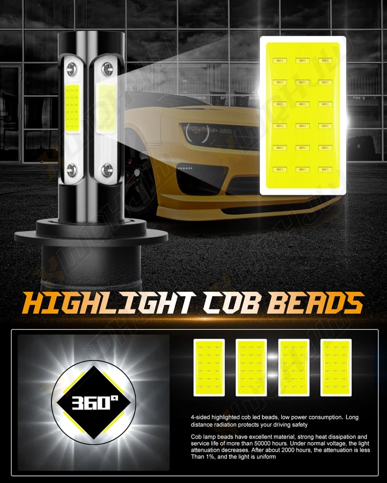 Faros LED luces altas/bajas + luces antiniebla 6x bombillas 6500 k para BMW 328i 2007-2016 Foto 4 de 4