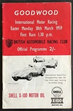 GOODWOOD 30 Mar 1959 BARC INTERNATIONAL MOTOR RACING Official Programme