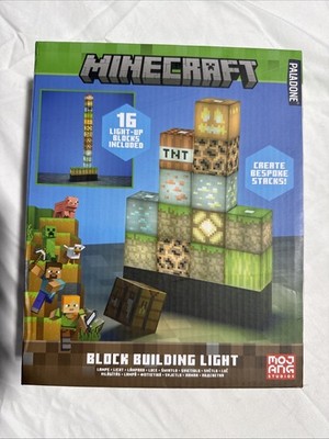 Minecraft Block Building Light Lamp 16 Cubes Light Up - Build Your Own Set