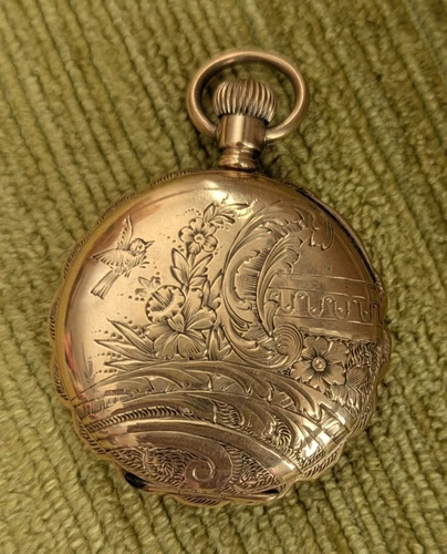 Antique Elgin 14K Yellow Gold Vintage Pocket Watch C.W. Mfg Co. case