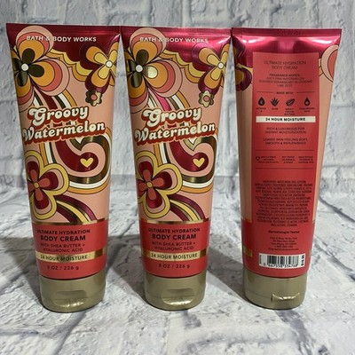 3 Bath & Body Works Groovy Watermelon 24HR Ultimate Hydration Body Cream 8 OZ
