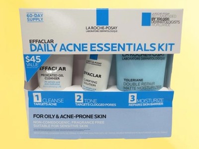 LA ROCHE POSAY EFFACLAR DAILY ACNE ESSENTIALS KIT 2M SUPPLY NWB EXP: 2028 DETAIL