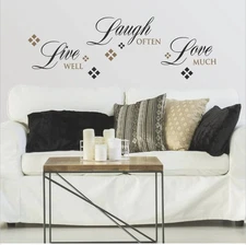RoomMates Peel & Stick Wall Decals  (Live Well, Laugh Often, Love Much) 