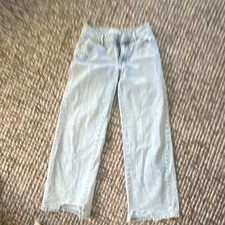 Witty Fox Women's Light Wash Straight Leg Jeans, Distressed Size 1/25