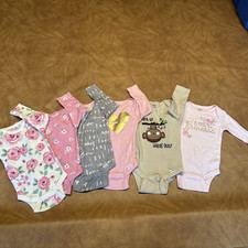 Gerber Baby Long Sleeve Bodysuits size 0-3 mo - bundle of 6, 5-NWOT