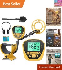Complete Treasure Hunting Kit: Metal Detector, Earphones  Steel Shovel Included