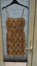 PRETTYLITTLETHING Women's Nude Sequin Strappy Bodycon Dress Size 8