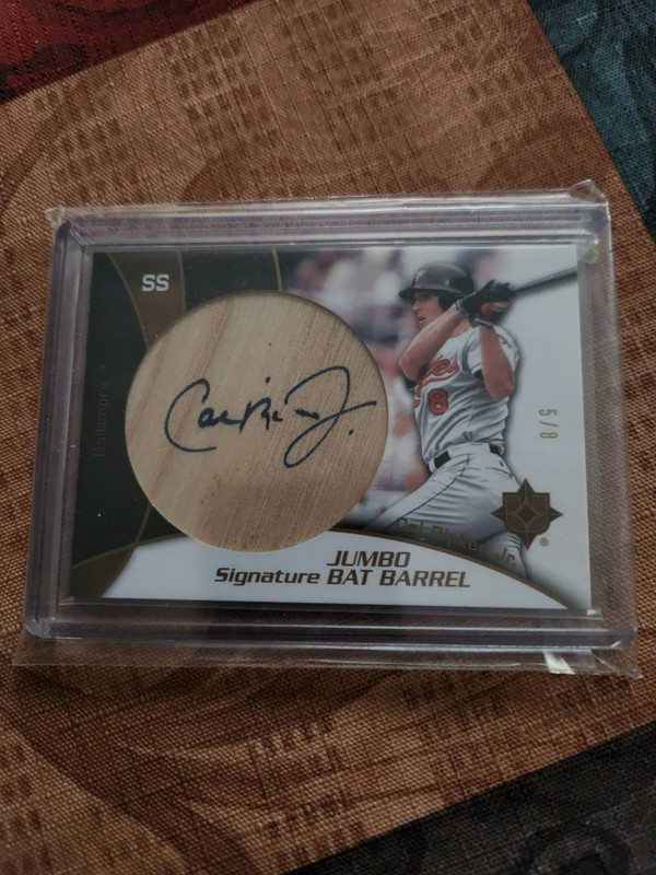 2009 Ultimate Collection Cal Ripken Jr Auto #5/8 Jumbo Signature Bat Barrel HOF