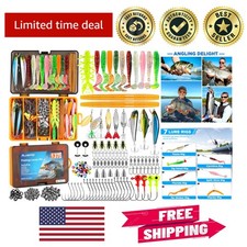 Portable 137-Pc Tackle Box with  Fishing Lures - Perfect Gift for Anglers