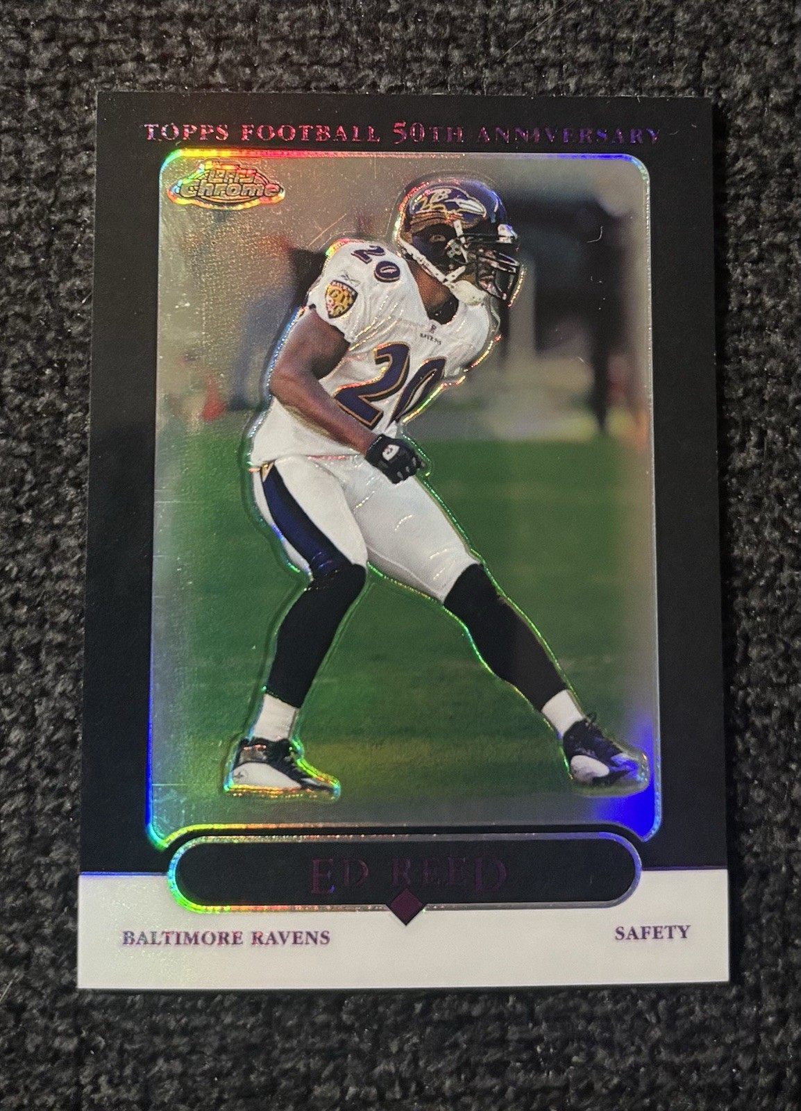 2005 TOPPS CHROME ED REED #14 BLACK REFRACTOR #082/100 SSP SUPER RARE