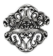 CAROLYN POLLACK Sterling Silver FILIGREE DOUBLE BAND Rope Detail Ring Size 10