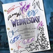 Wednesday Pilot Script w/ 12 Cast Signed Autograph Reprints Full 56 Pages Long