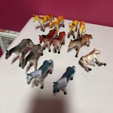 Lot of 12 PVC Plastic Horses Vintage Original Set