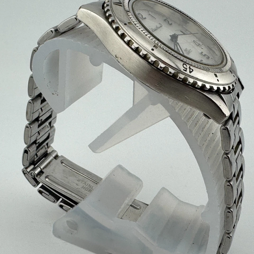 Eddie Bauer Quartz Watch Mount Lake Men Silver Rotating Bezel ~ For Parts Repair - Image 3 of 4