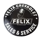 Vintage Chevrolet Porcelain Sign - Chevy Felix the Cat Service Gas Pump Sign