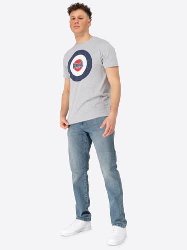 Lonsdale T-Shirt Premium Trevose Classic Mod Target Logo White Grey Shirt - Picture 20 of 22