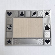 Metal Engravable Baby Frame Photo Standing Hearts Star Carriage Gift Decor
