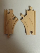 Brio World Wooden Railway Small Curved Switch Tracks Male  Female VG Condition
