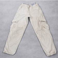 Zara Boys Casual Fluid Cargo Pants Cream White Size 11-12