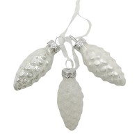 Christbaumschmuck Tannenzapfen Zapfen Glitzer Weiß Weihnachtsdeko Weihnachten