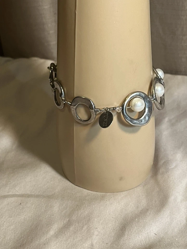 Nina Punzi Pewter 水晶和正品珍珠手链 — 第 2/4 张图片