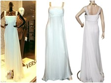 New Versace Crystal Embellished White Gown 44 - 8