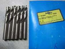 6 GREENFIELD 19/64" Bright Finish Screw Machine Stub Length Twist Drills Bits