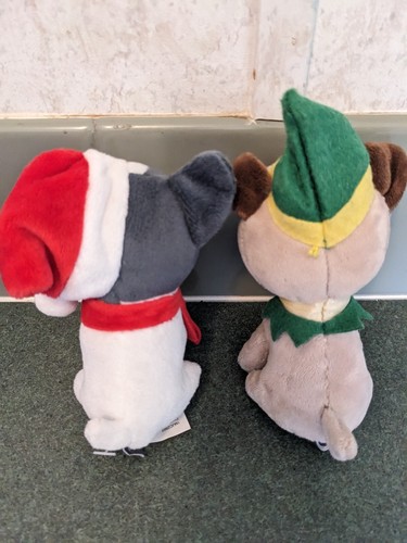 Hallmark Peluche Cani Mini Natale Vacanze Babbo Natale Elfo Cappello 4,5 In - Foto 4 di 6