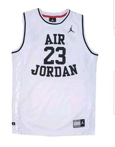 Air Jordan 23 Basketball Jersey Boys Youth Sz Large Gray Red Sewn $45