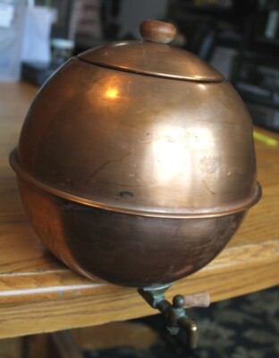 Round Copper & brass Samovar liquid dispenser Round drink keg Vintage Antique 