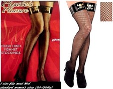 Pirate, Steampunk skull & bones sexy  vinyl cuff  Fishnet Thigh High Stockings