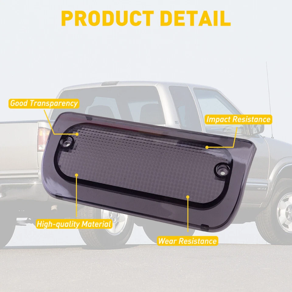 Tercera luz de freno tercera lente de humo para cabina extendida Chevy S10 GMC Sonoma 1994-2004 Foto 3 de 4
