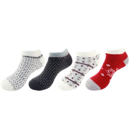 Double Layer Thick Soft Warm Fuzzy Home Cabin Crew Ankle Socks, 3 or 4 Pairs - Picture 16 of 23