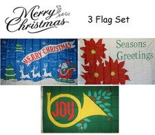 3x5 Merry Christmas 3 Flag Wholesale Set 13 3'x5' House Banner Grommets