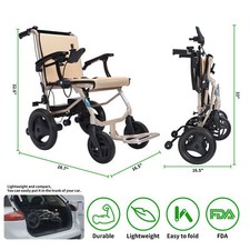 1xLightweight Folding Electric Power Wheelchair Medical Mobility Aid Motorized4X