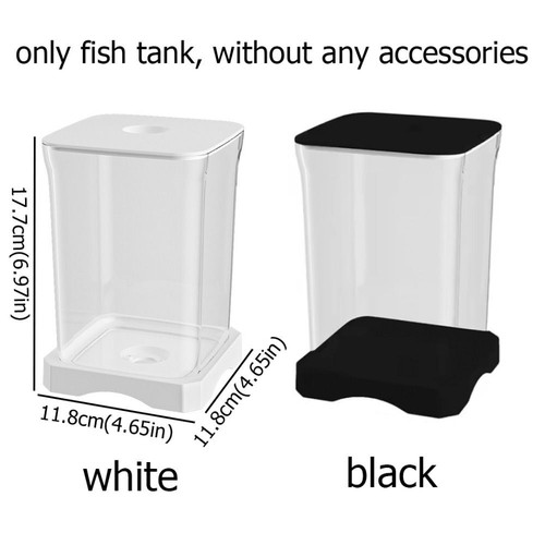 Removable Desktop Fish Bowl Acrylic Mini Goldfish Tank For Shrimp Clownfish - Picture 2 of 10