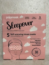 Popmask Sleepover Self Heated Eye Mask Rose Scent Expires 10/26 New Sealed Box