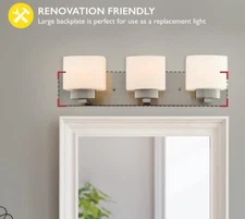 Seasons Dove Creek 24" in 3-Light Traditional Bath Vanity Light Satin Nickel NEW