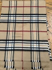 MEN'S FRAAS THE SCARF COMPANY MADE IN GERMANY BEIGE MULTI PLAID 78" x13"