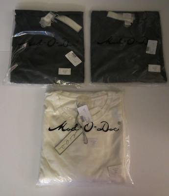 NWT Mod-O-Doe XXL Lot of 3 Men's Long Sleeve Crew T-Shirt Casual Elegance Ivory