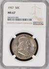 1957 50C  Franklin Half Dollar NGC MS67   5863325-009