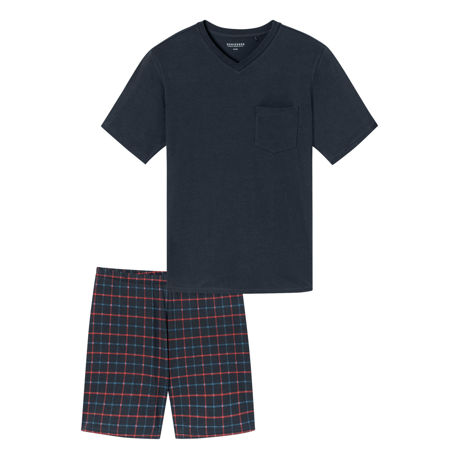 Пижамный комплект SCHIESSER Herren kurzer Schlafanzug Nachtwsche для отдыха в стиле шортти 11390₽